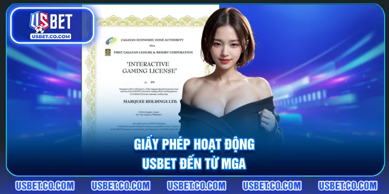 Giấy phép hoạt động USBET đến từ MGA